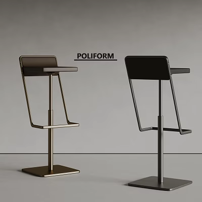 POLIFORM Modern Bar Stools With Sleek Contemporary Design And Black Brown Finishes 3d model