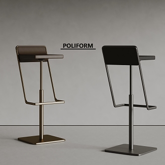 poliform Modern Minimalist Bar Chair Metal Bar Chair Leather Bar Chair 3d model