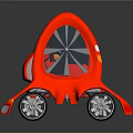 Red Modern Creative Furniture With Unique Wheel Structure And Stylish Design