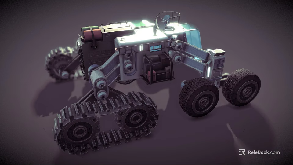All Terrain Mechanical Vehicle Equipped With Tracks And Wheels For Off Road Exploration 3d model 
