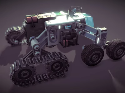 All Terrain Mechanical Vehicle Equipped With Tracks And Wheels For Off Road Exploration 3d model