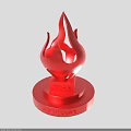 Red Torch Shaped Trophy Commemorative Sculpture With Shanxi Institute of Technology Base Inscription