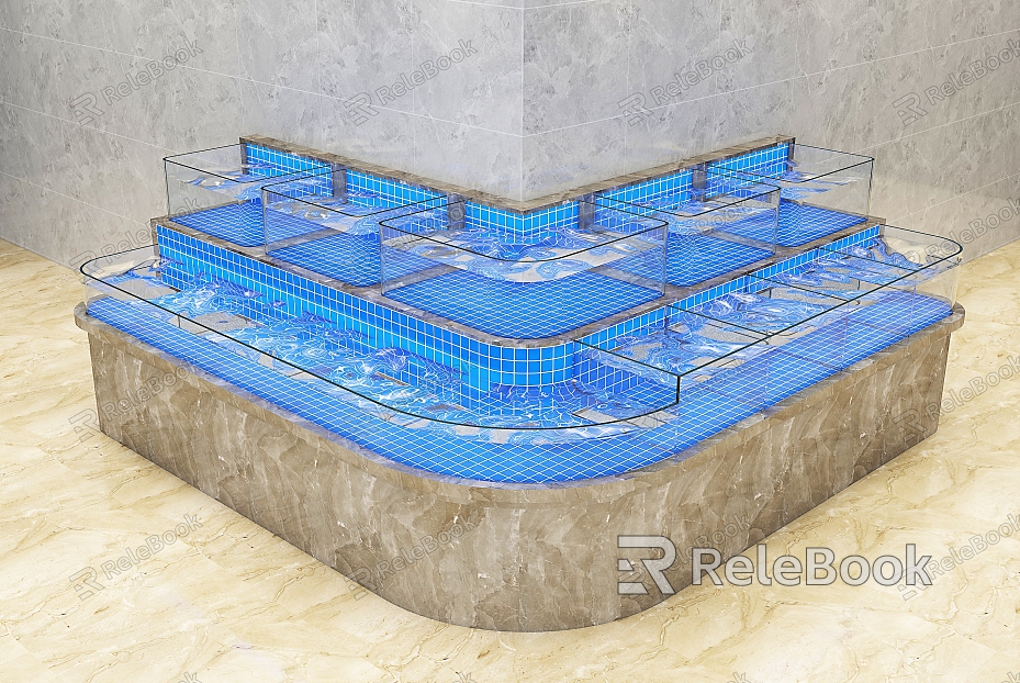 Modern Seafood Pool Restaurant Seafood Pool model