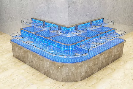 Modern Seafood Pool Restaurant Seafood Pool 3d model