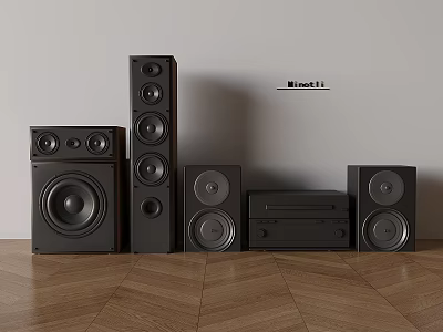 Minelli Home Audio System With Theater Speakers Subwoofer Amplifier And Modern Design 3d model