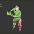 Game Movie Character With White Mecha Suit Silver Black Details Head Antenna Forward Sprinting Pose