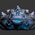 Ice Blue Crystal Dragon Shaped Weapon With Sharp Edges And Glossy Surface 3d model