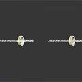 Modern Minimalist Triangle Pendant Necklaces With Silver Chain And Gold Circle
