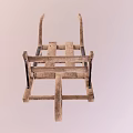 Vintage Wooden Handcart Design With Classic Frame And Two Spoked Wheels