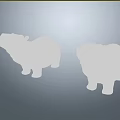 White and Black Hippo Landscape Sculptures for Outdoor Garden Decoration