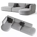 Modern Gray L Shaped Sectional Sofa With Comfortable Cushions And Stylish Design 3d model