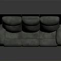 Modern Three Seater Sofa With Gray Upholstery And Dark Armrests Frame Design 3d model