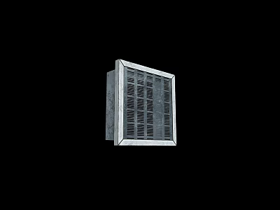 Square Gray Metal Ventilation Grille With Black Background For Home Use 3d model