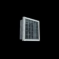 Square Gray Metal Ventilation Grille With Black Background For Home Use