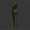 Game Movie Character Wearing Green Military Uniform With Red Sash Gold Badges And Arms Outstretched