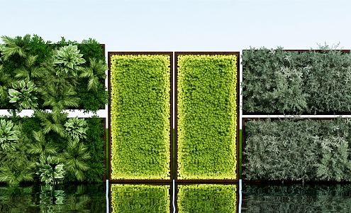 modern plant wall green plant wall 3d model