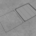 Sturdy Metal Pallet With Frame And Slats On Gray Square Tile Floor