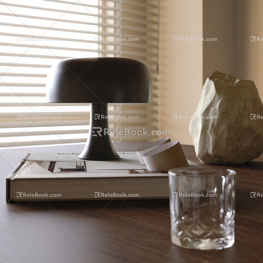 Table lamp book glass 3d model