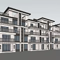 Modern Multi Unit Residential Building Exterior With Balconies And Large Windows
