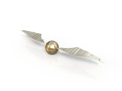 Metal style feather leaf metal feather golden gem metal material smooth feather leaf exquisite design reflective surface low angle viewing angle white background 3d model