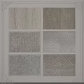 Various Square Rugs With Different Textures And Geometric Patterns 3d model