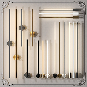 Light Luxury Wall Lamp Simple Long Wall Lamp Combination 3d model