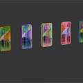 Latest Smartphones Lineup With Colorful Display Screens And Modern Design Arranged In Row