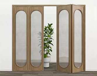 French Middle Clamp Glass Folding Door Glass sliding door 3d model