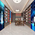Modern Tobacco And Alcohol Store Interior With Shelves Wines And Display Counters