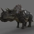 Realistic Triceratops Reptile 3D Model With Sharp Horns Ornate Frill And Detailed Skin Texture