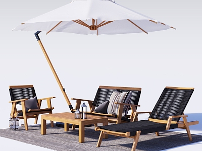 Outdoor lounge chair combination 3d model