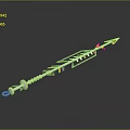 Ornate Medieval Spear Featuring Metal Arrowhead Gold Accents And Spiral Shaft Design