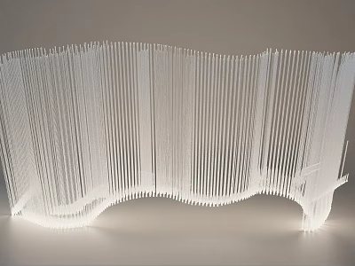 Modern White Wavy Striped Chandelier With LED Lighting For Contemporary Interior 3d model