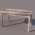 Rustic Vintage Wooden Table With Distressed Wood Surface And Sturdy Legs