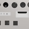 Modern Electrical Switches And Sockets Various Round Square Panel With USB Port Designs 3d model