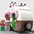 LEGO Toy Blocks Christmas Gingerbread Man Camper RV 3d model