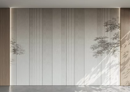 New Chinese Style Background Wall Panel Soft Bag Hard Bag 3d model