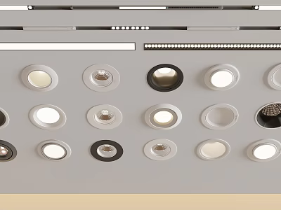 Modern Downlights and Spotlights with Various Styles for Ceiling Interior Lighting 3d model