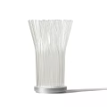 Elegant Modern Crystal Chandelier With Transparent Slim Rods And Silver Base