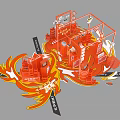 Beiping Ice Factory Exhibition Booth With Orange Decor And Cartoon Mascot Displays