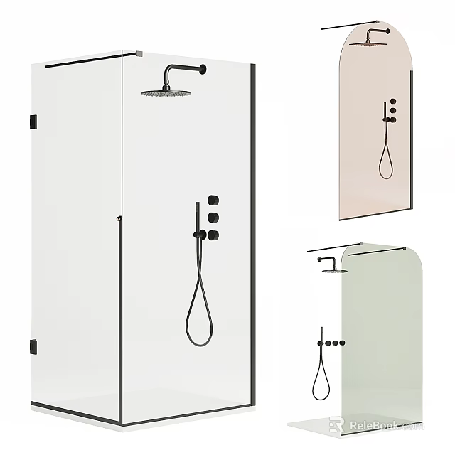 Stylish Shower Sauna Designs With Glass Enclosures 3d model 