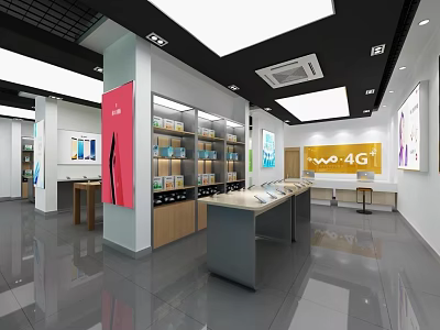WWO 4G Retail Store Interior With Display Shelves And Product Displays 3d model
