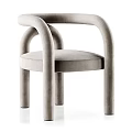 Light Gray Velvet Leisure Chair With Curved Armrests And Modern Minimalist Design