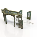 Vintage Building Entrance With Archway Gentleman Sign Coalminers Plaque And Wooden Door