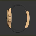 Luxury Watch With Gold Case Black Dial And Black Leather Strap Design