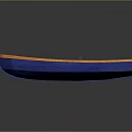 Wooden Small Boat With Blue Hull And Orange Seats For Water Transportation