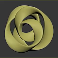 Golden Twisted Loop Sculpture With Smooth Metallic Surface And Abstract Design 3d model