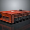 Wooden Panel Projection Monitoring Device With Black Components And Sleek Design
