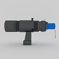High Quality Black Telescope With Blue Component On Stable Stand 3d model