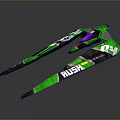 Green Snowboard With RUSH Graphic Design And 04 Model Styling Details